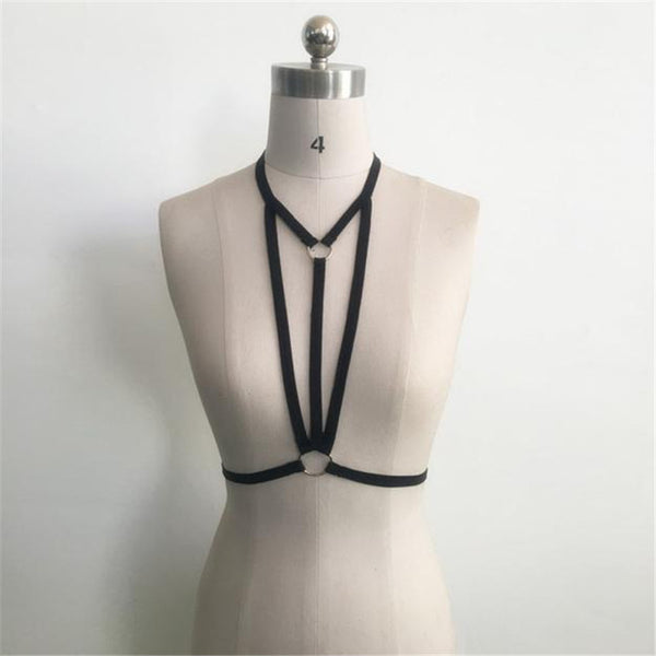 Women Alluring Elastic Harness Bra Cage Strappy Lady Hollow Out Bra Bustier  Vest