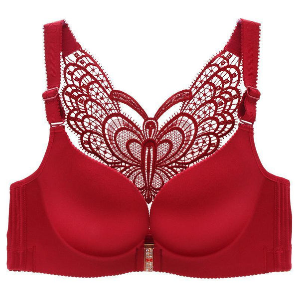Plus Size Embroidery Wireless Full Cup Front Closure Bra Sale - Banggood  Southeast Asia Mobile