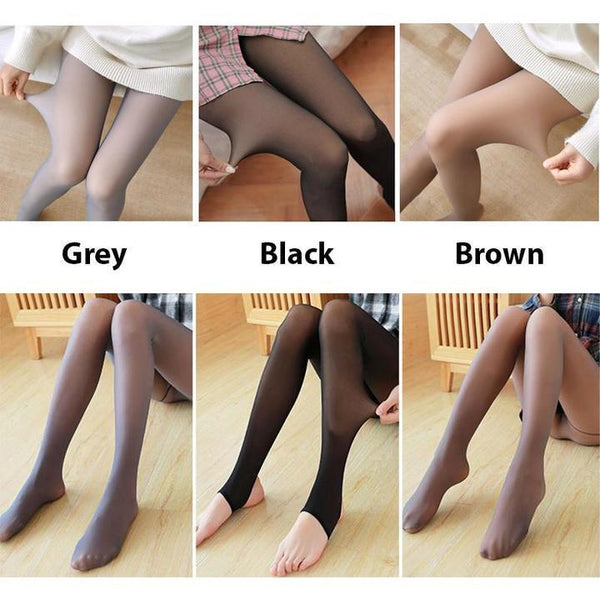 Flawless Legs Fake Translucent Warm Fleece Pantyhose Slim Stretchy Thermal  Stockings Tights Pant (One Size) : : Clothing, Shoes & Accessories