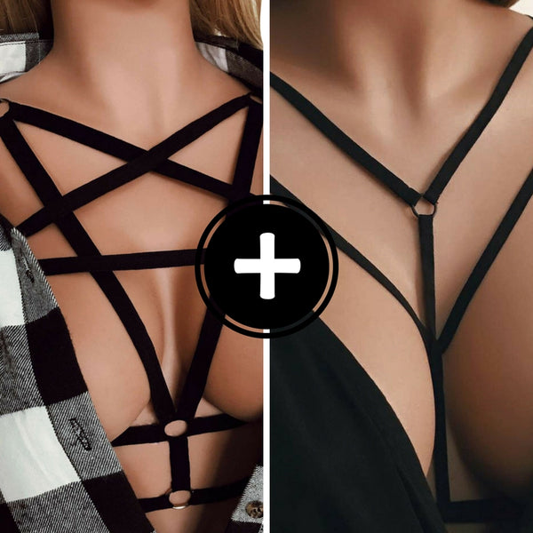 Women's Sexy Harness Bra Strappy Hollow Out Elastic Harness Bra