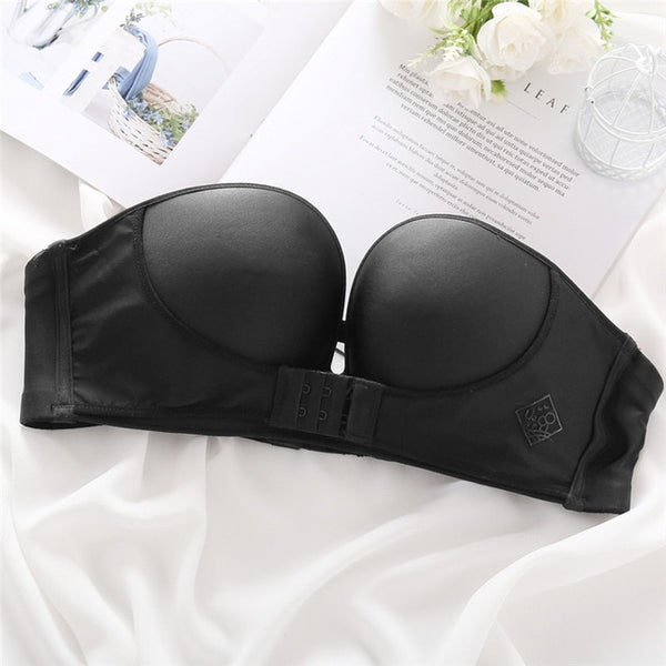 NEW Sexy Sports Bra Strapless Front Buckle Lift Bra Push Up for